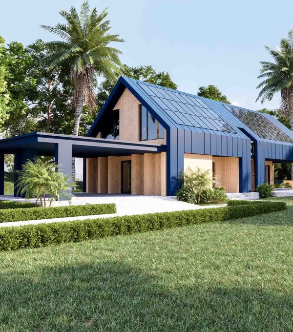 Solar panels on the roof of the modern house,Harvesting renewable energy with solar cell panels,Exterior design,3d rendering